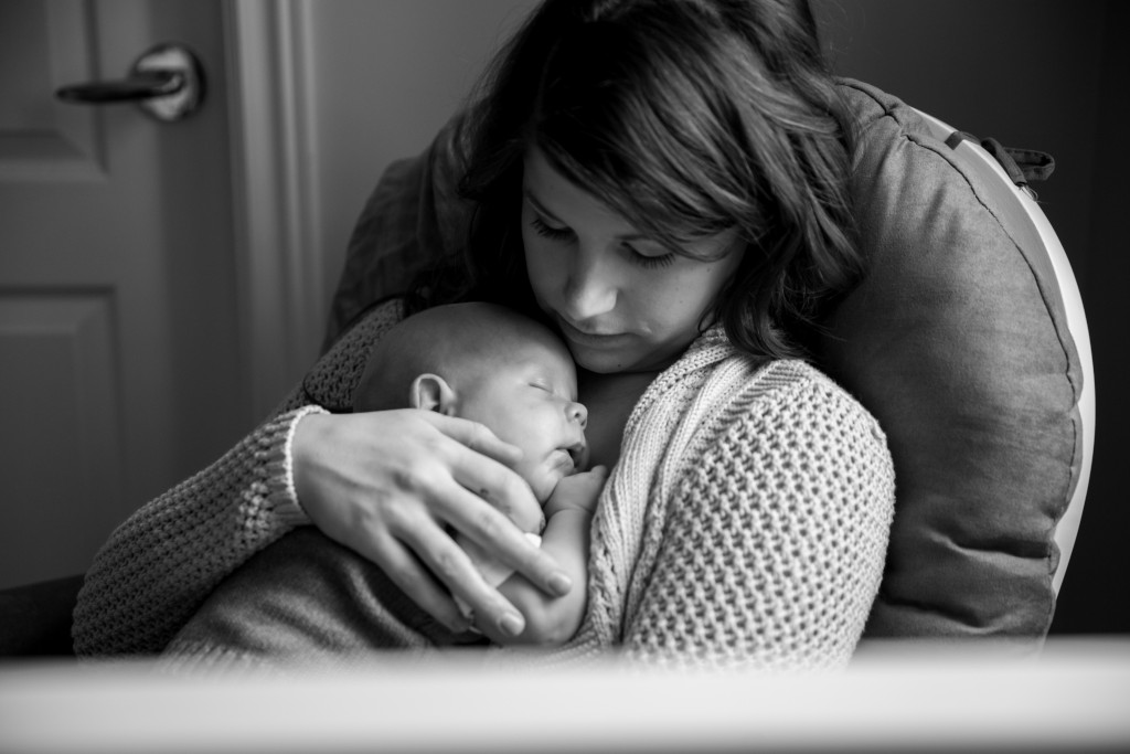 Victoria BC Family Photographer | mother embracing newborn