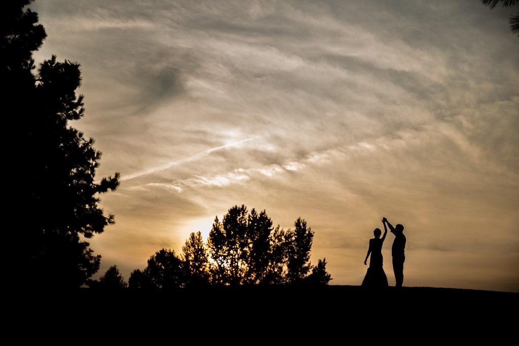 Stellavate Photography | Victoria BC wedding Photographer | Couple dancing after sunset on a hill silhouette