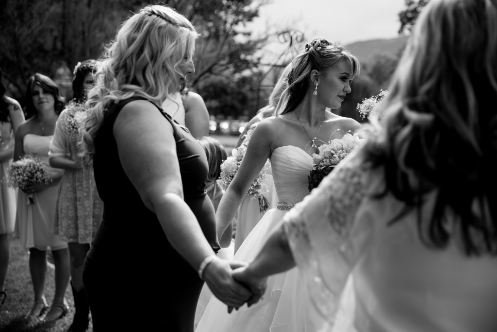 Stellavate Photography | Victoria BC wedding Photographer | Bride and family pray before wedding