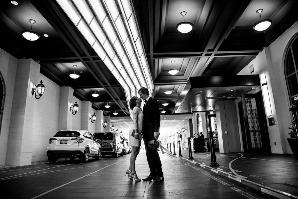 Stellavate Photography | Victoria BC wedding Photographer | bride and groom standing in a parking garage