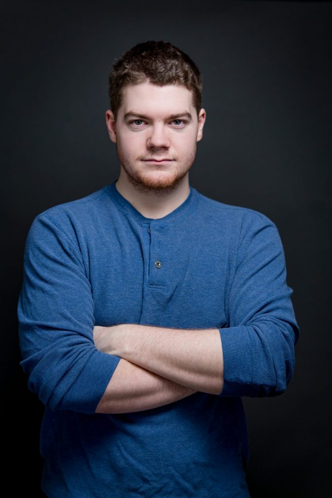 Victoria BC Headshot Photographer | Actor on grey background in studio