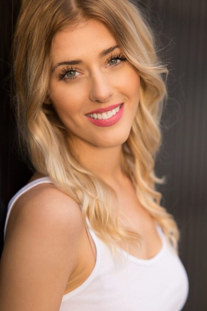 Victoria BC Headshot Photographer | Actress on grey background in studio