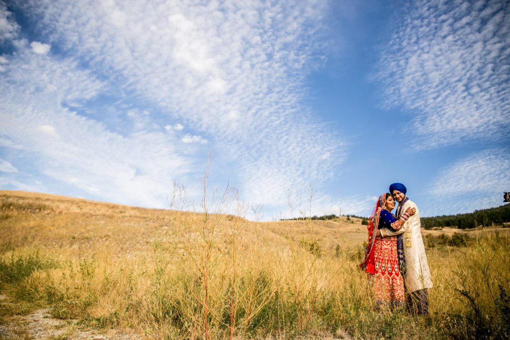 Stellavate Photography | Victoria BC wedding Photographer | Indian wedding couple in a field