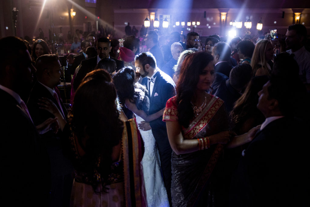 Stellavate Photography | Victoria BC wedding Photographer | Bride and groom dancing during reception in Victoria fog