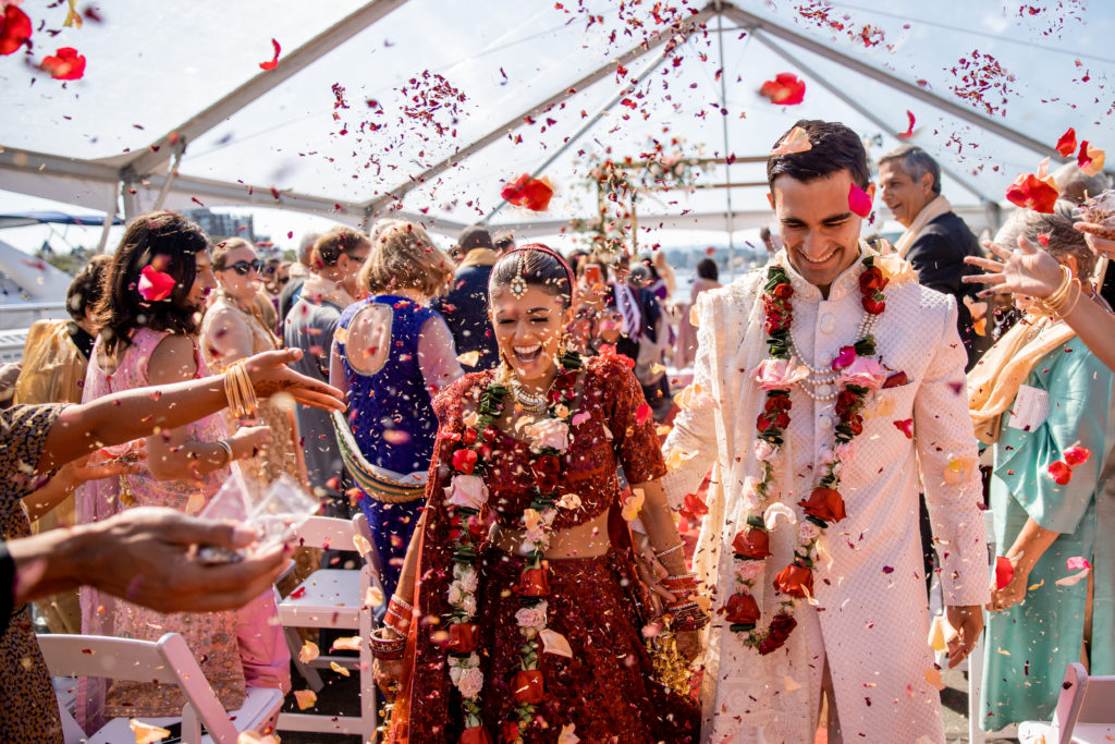 Stellavate Photography | Victoria BC Wedding Photographer | bride and groom under confetti at indian wedding