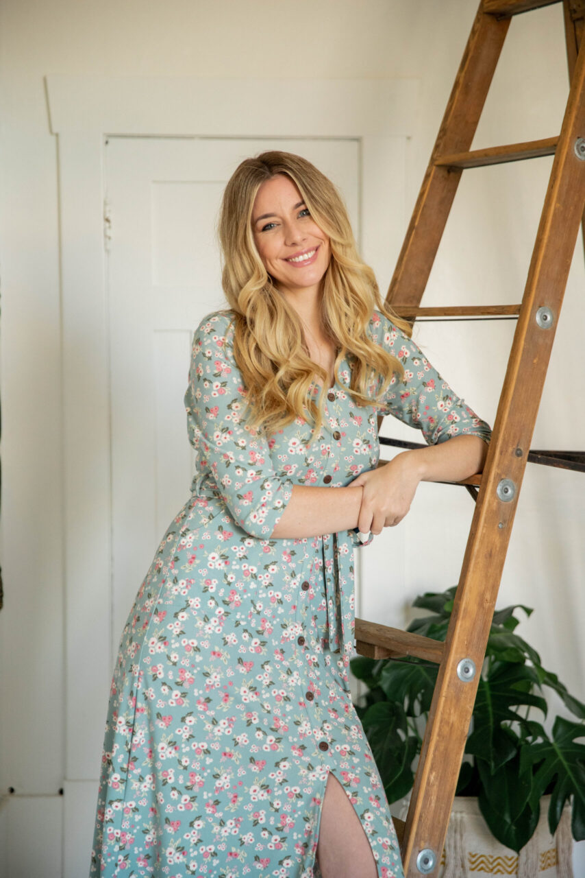 Victoria BC Photographer | Headshot of Lori Brown standing next to ladder